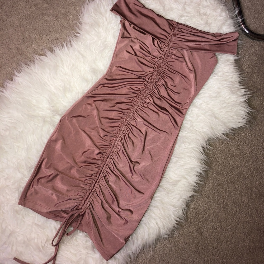Bangkok ruched mauve dress